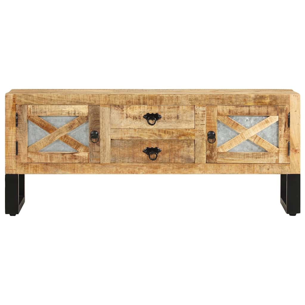 328276 vidaXL TV Cabinet 110x30x45 cm Rough Mango Wood