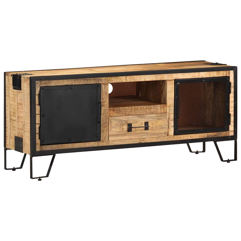328284 vidaXL TV Cabinet 110x31x46 cm Rough Mango Wood