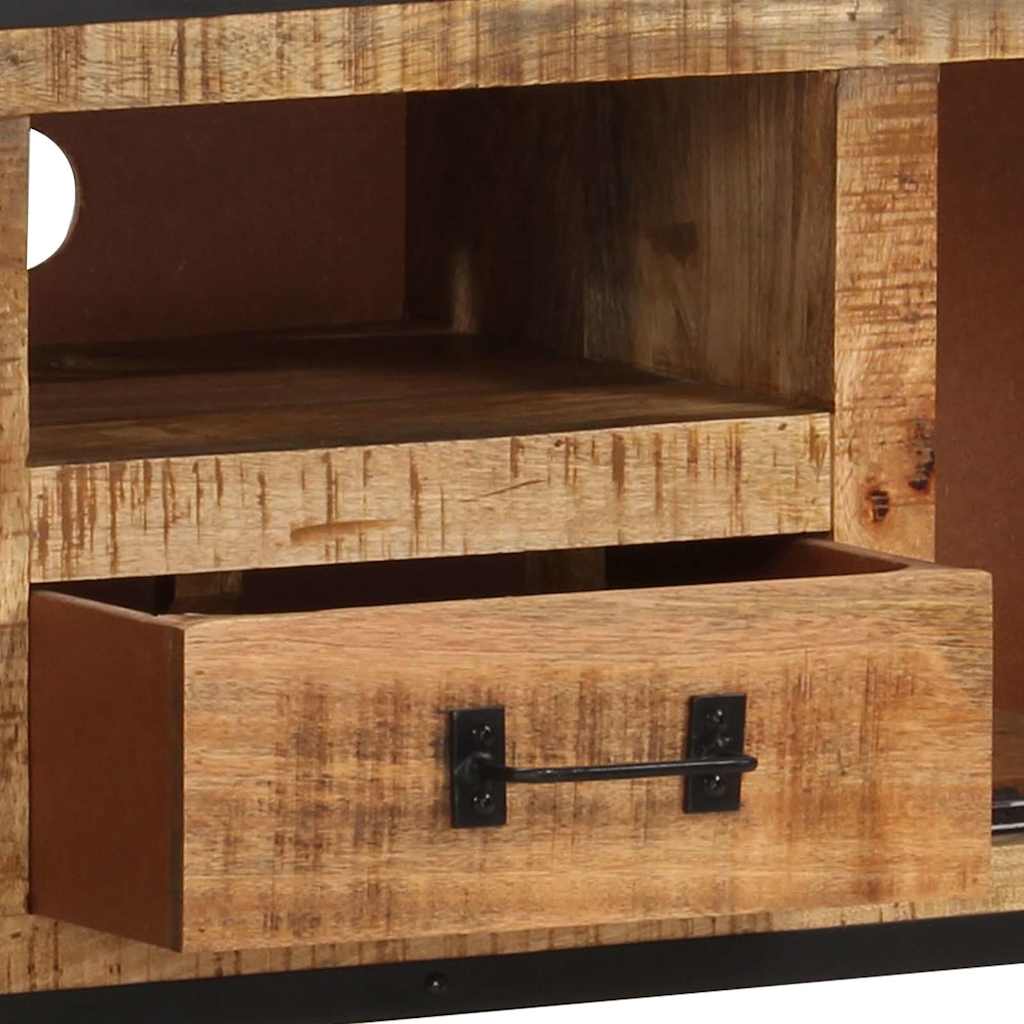328284 vidaXL TV Cabinet 110x31x46 cm Rough Mango Wood