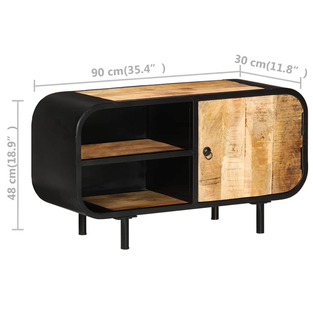 328412 vidaXL TV Cabinet 90x30x48 cm Rough Mango Wood