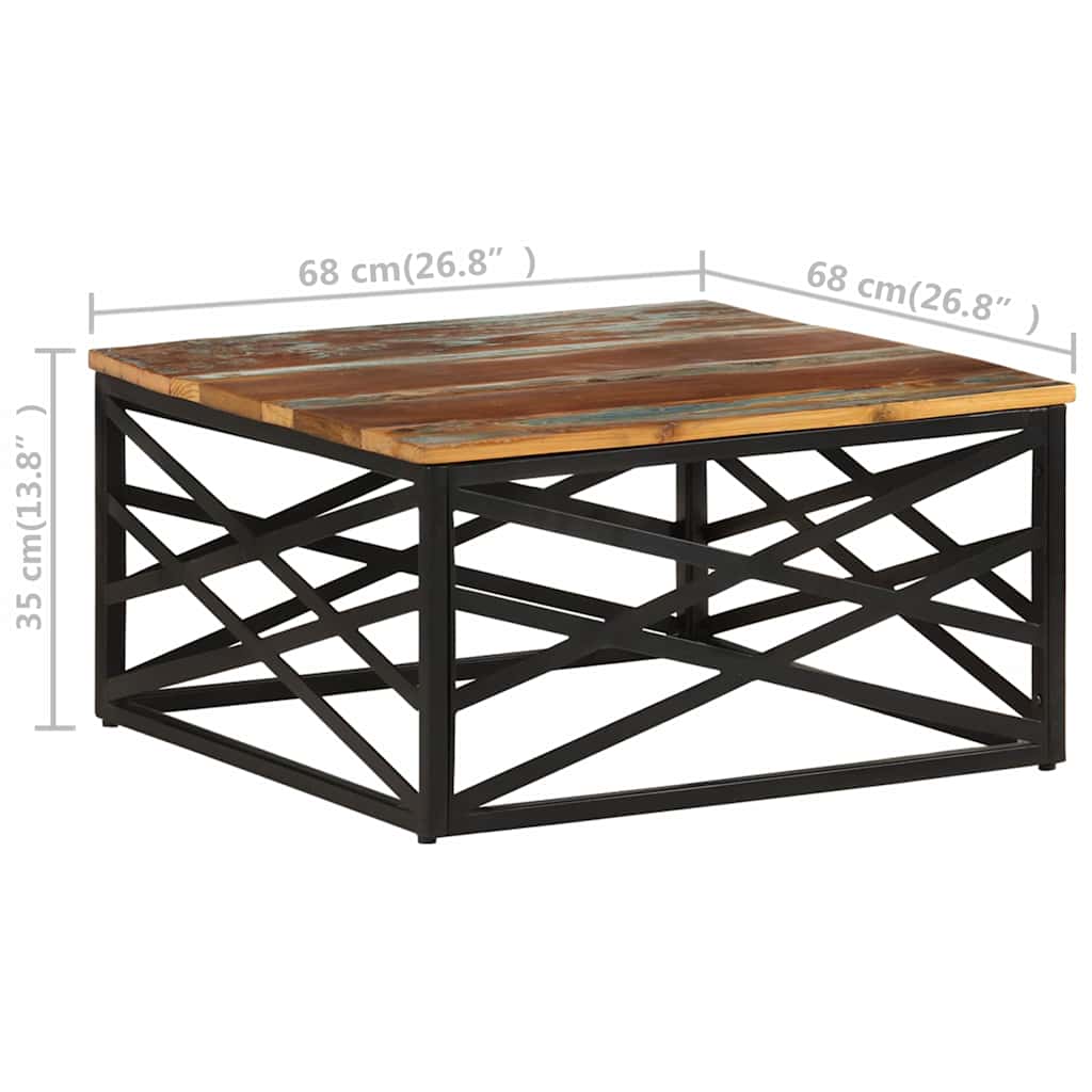 330075 vidaXL Coffee Table 68x68x35 cm Solid Reclaimed Wood