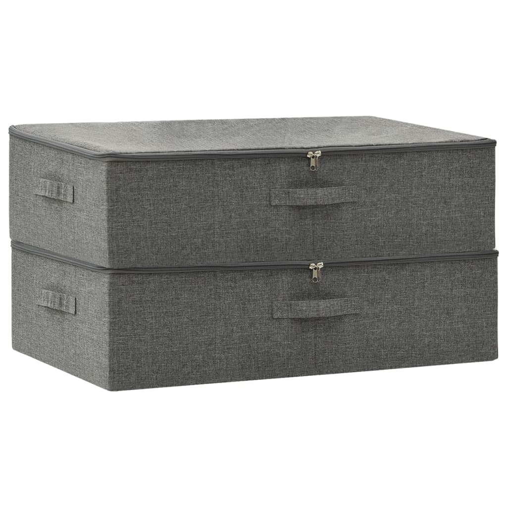 vidaXL Storage Boxes 2 pcs Fabric 70x40x18 cm Anthracite