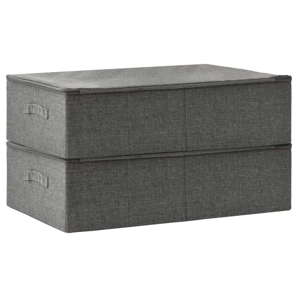 vidaXL Storage Boxes 2 pcs Fabric 70x40x18 cm Anthracite