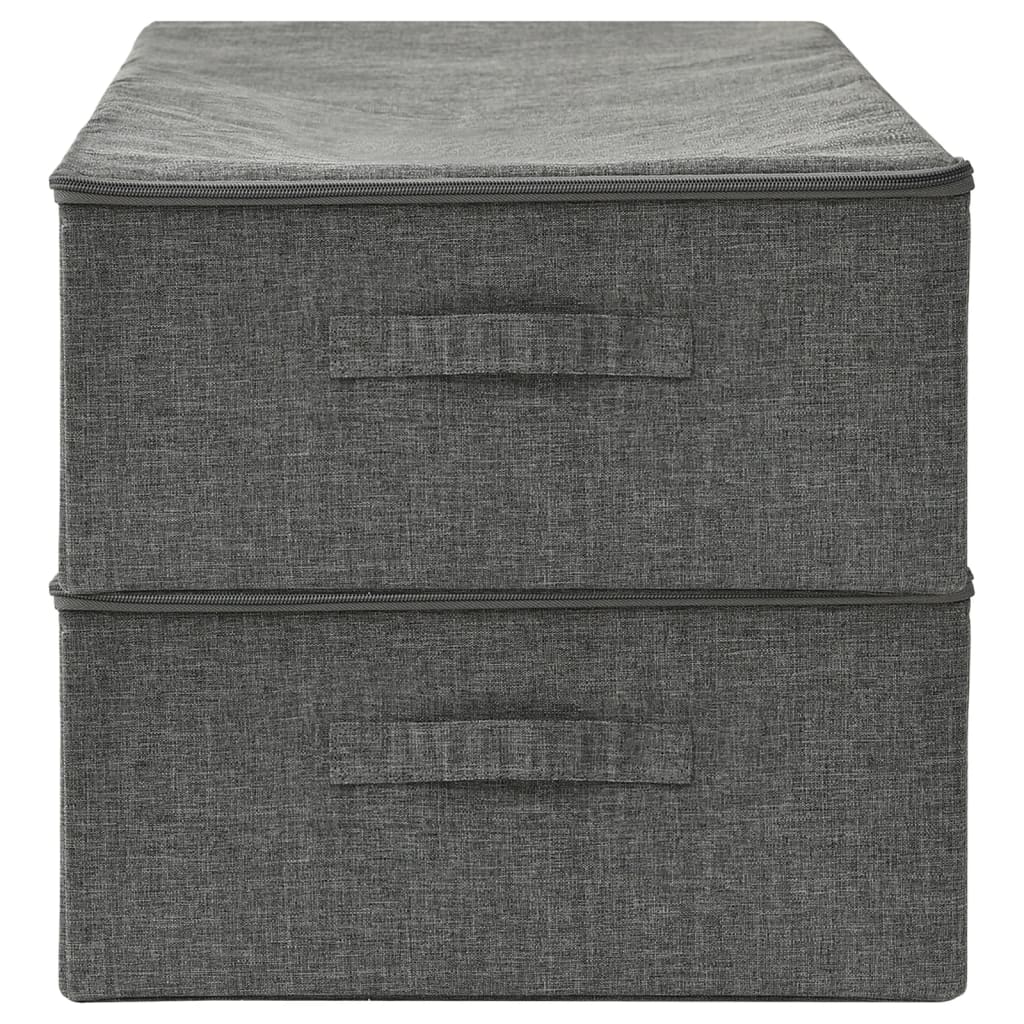 vidaXL Storage Boxes 2 pcs Fabric 70x40x18 cm Anthracite