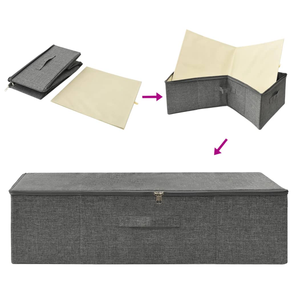 vidaXL Storage Boxes 2 pcs Fabric 70x40x18 cm Anthracite