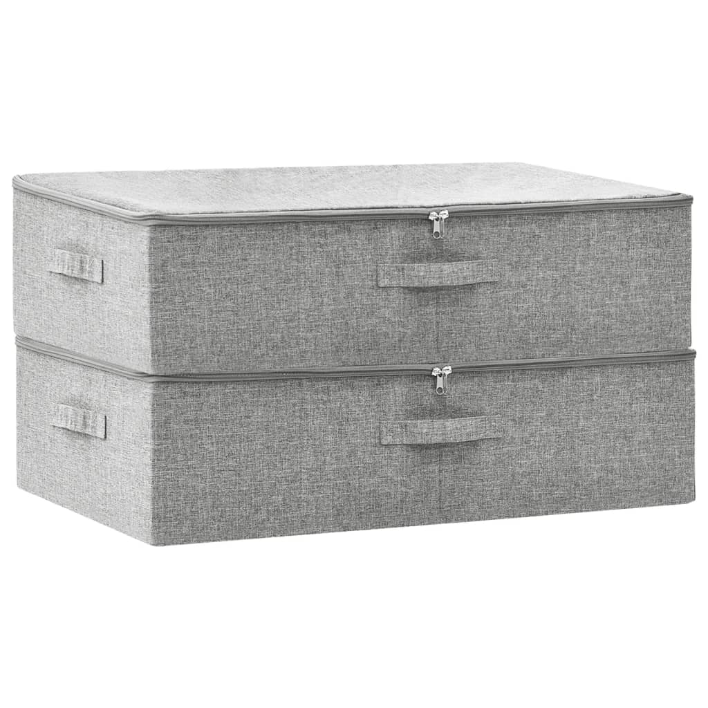 vidaXL Storage Boxes 2 pcs Fabric 70x40x18 cm Grey