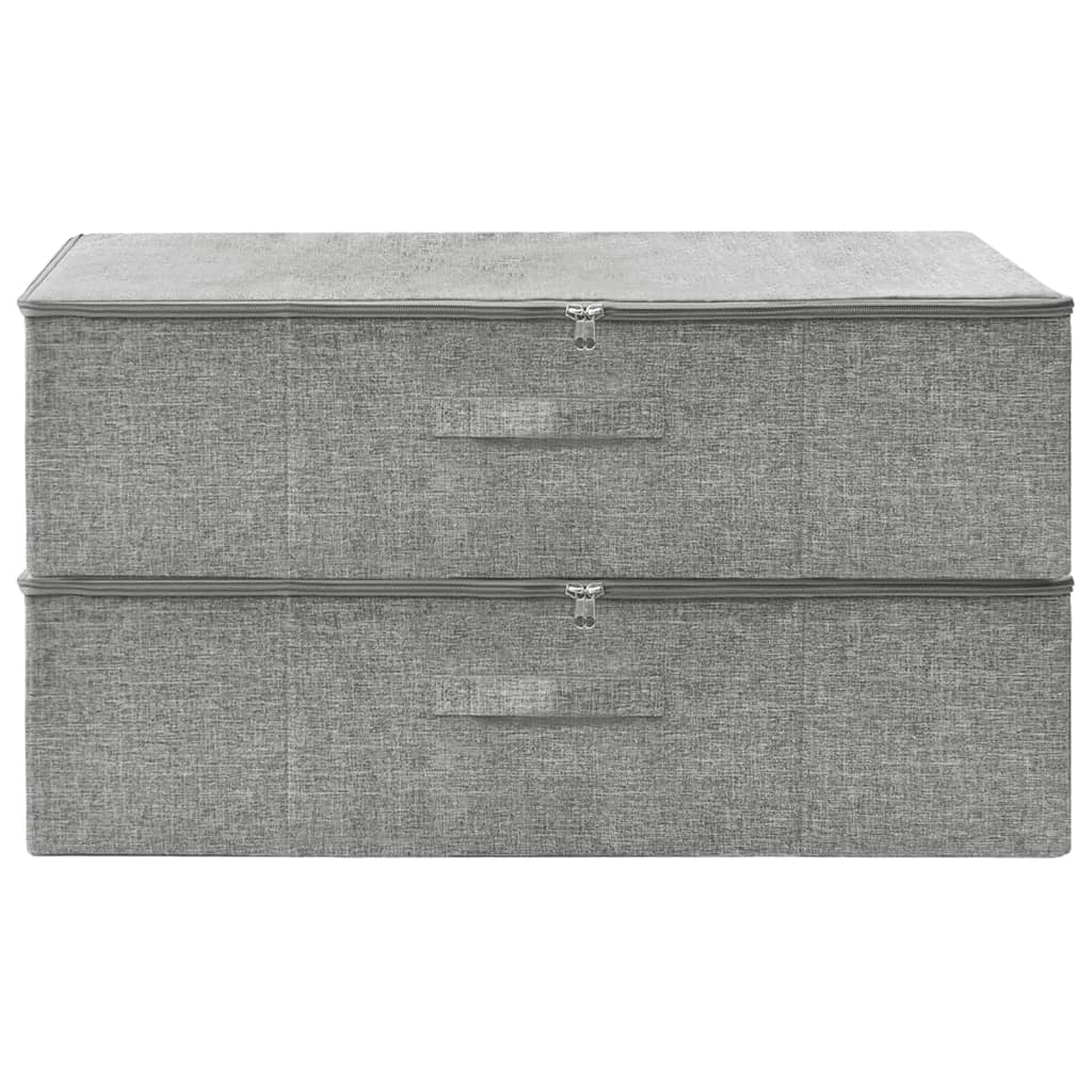 vidaXL Storage Boxes 2 pcs Fabric 70x40x18 cm Grey