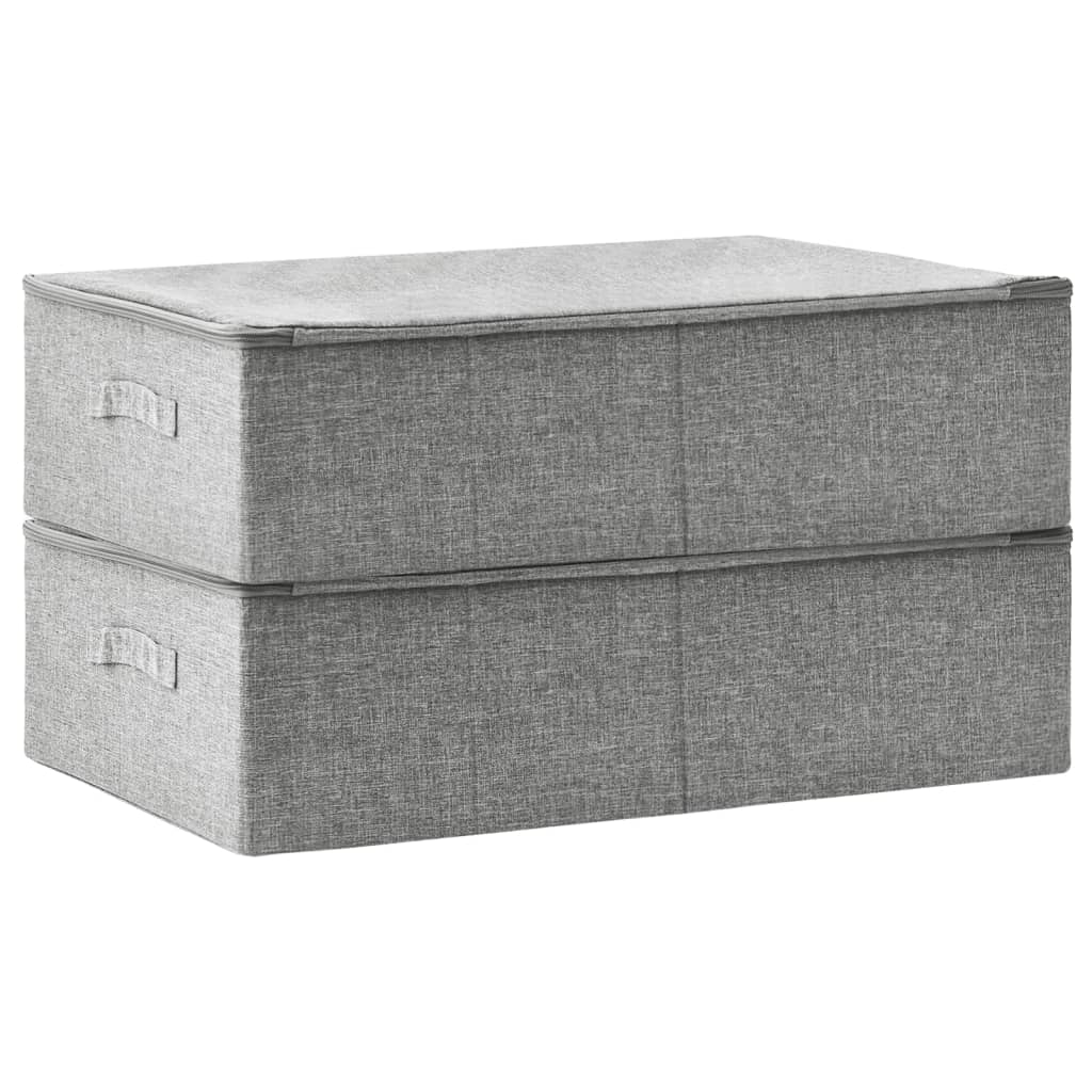 vidaXL Storage Boxes 2 pcs Fabric 70x40x18 cm Grey