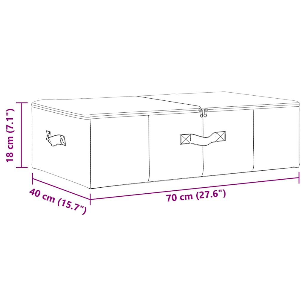 Storage Box Fabric 70x40x18 cm Cream