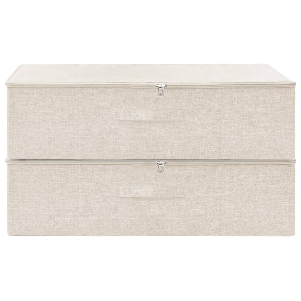 vidaXL Storage Boxes 2 pcs Fabric 70x40x18 cm Cream