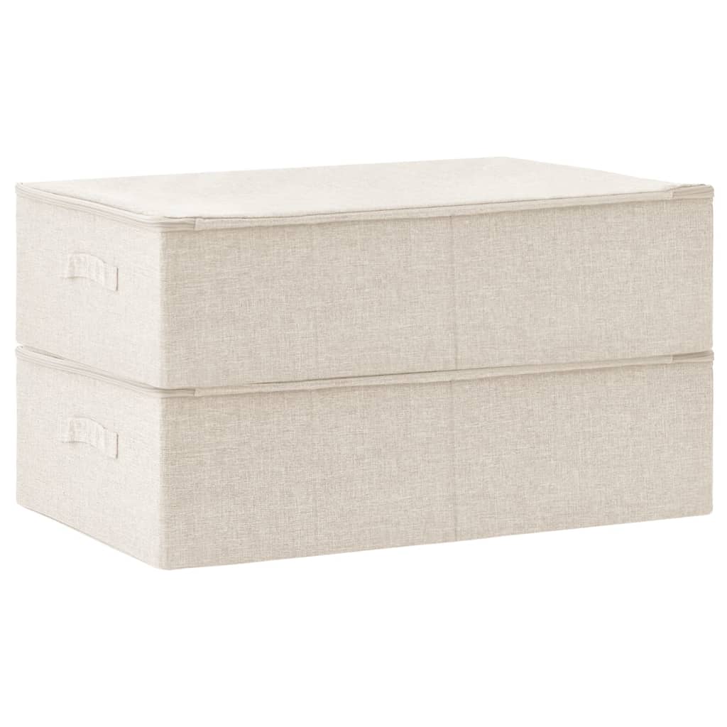 vidaXL Storage Boxes 2 pcs Fabric 70x40x18 cm Cream