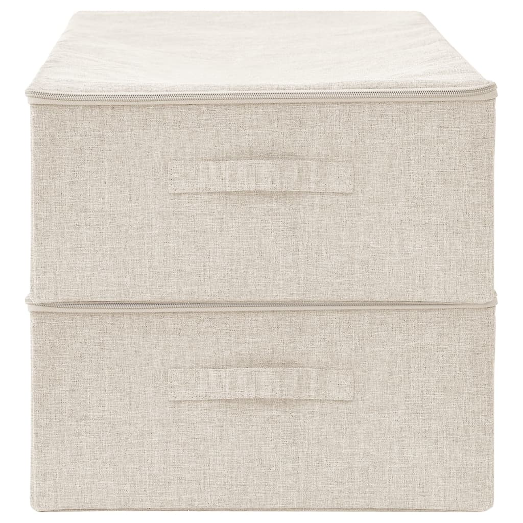 vidaXL Storage Boxes 2 pcs Fabric 70x40x18 cm Cream