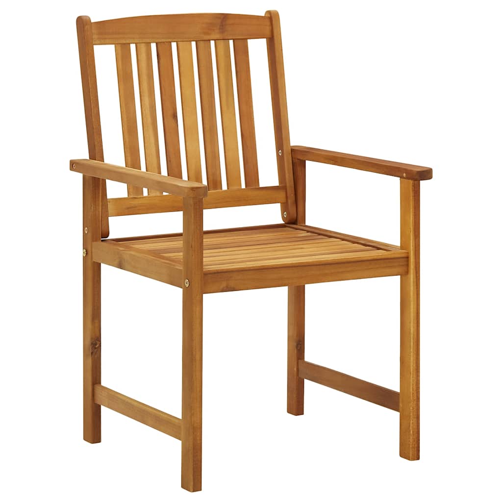 Garden Chair | Set of 8 | Brown | Solid Acacia Wood | Standard | Durable