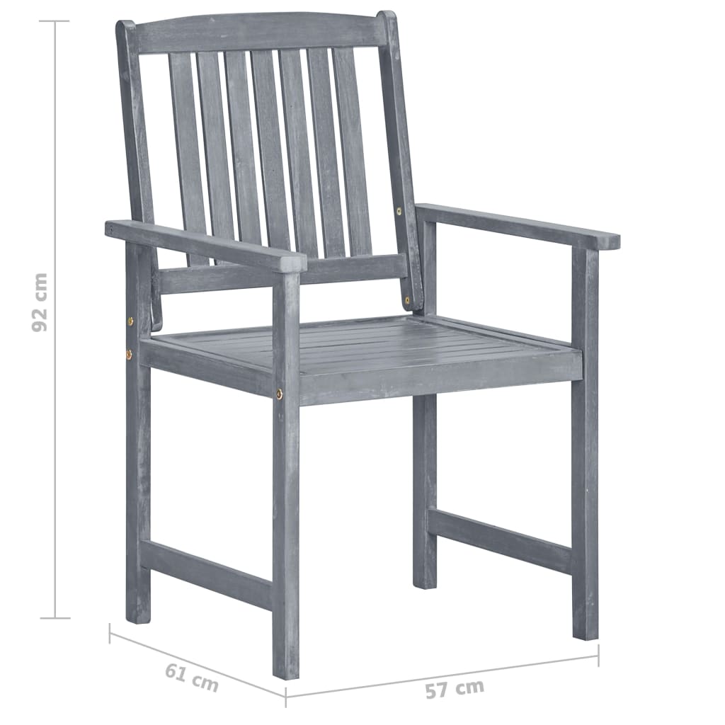 vidaXL Garden Chairs 6 pcs Solid Acacia Wood Grey