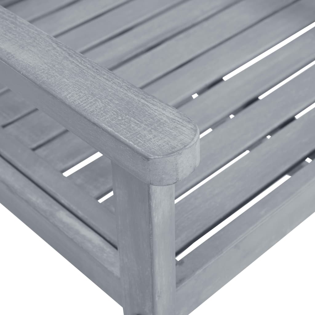 Garden Chair | Set of 8 | Grey | Solid Acacia wood | Medium | Durable