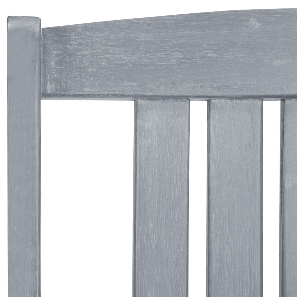 Garden Chair | Set of 8 | Grey | Solid Acacia wood | Medium | Durable