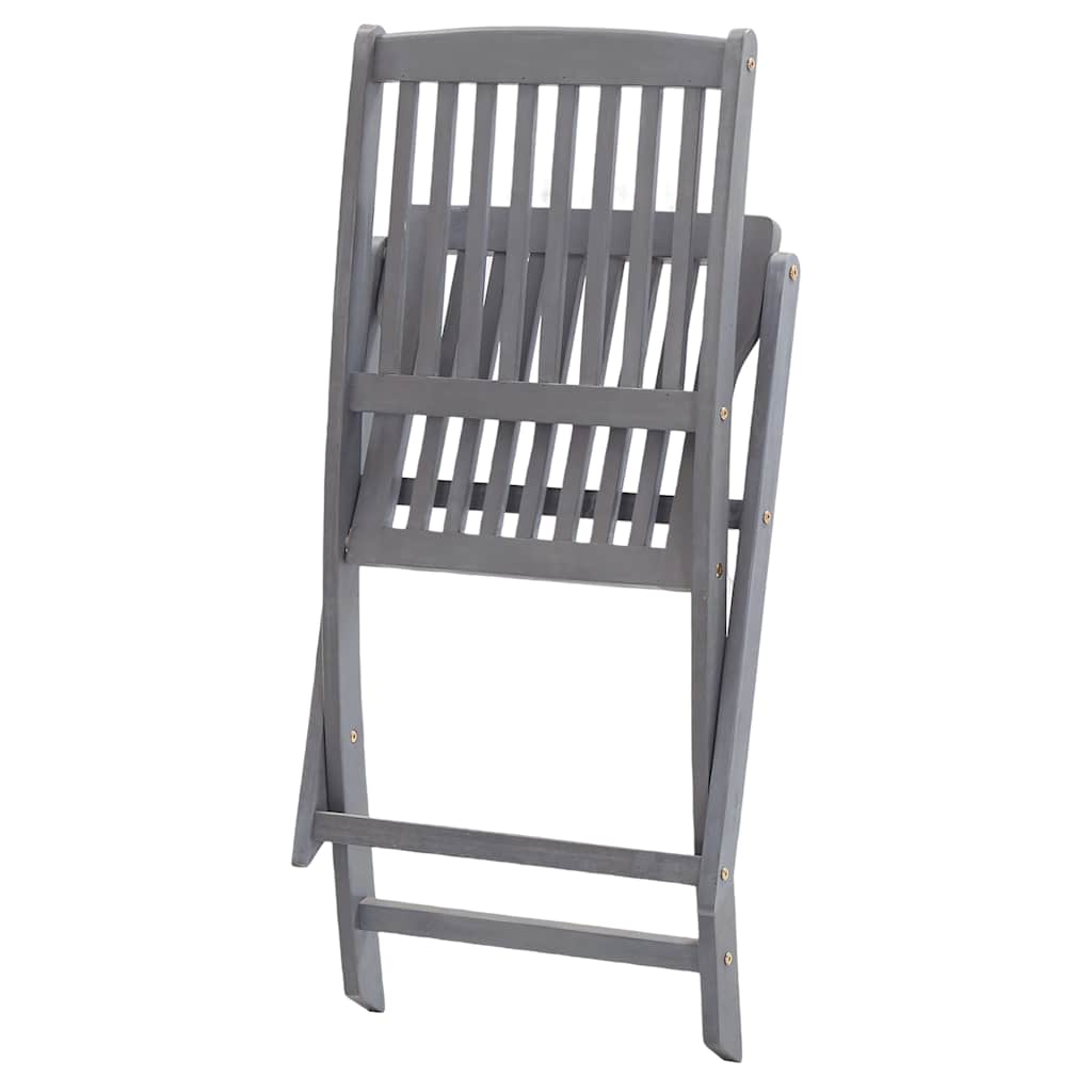 Outdoor Chair | Set of 8 | Grey | Acacia Wood | Standard | Foldable