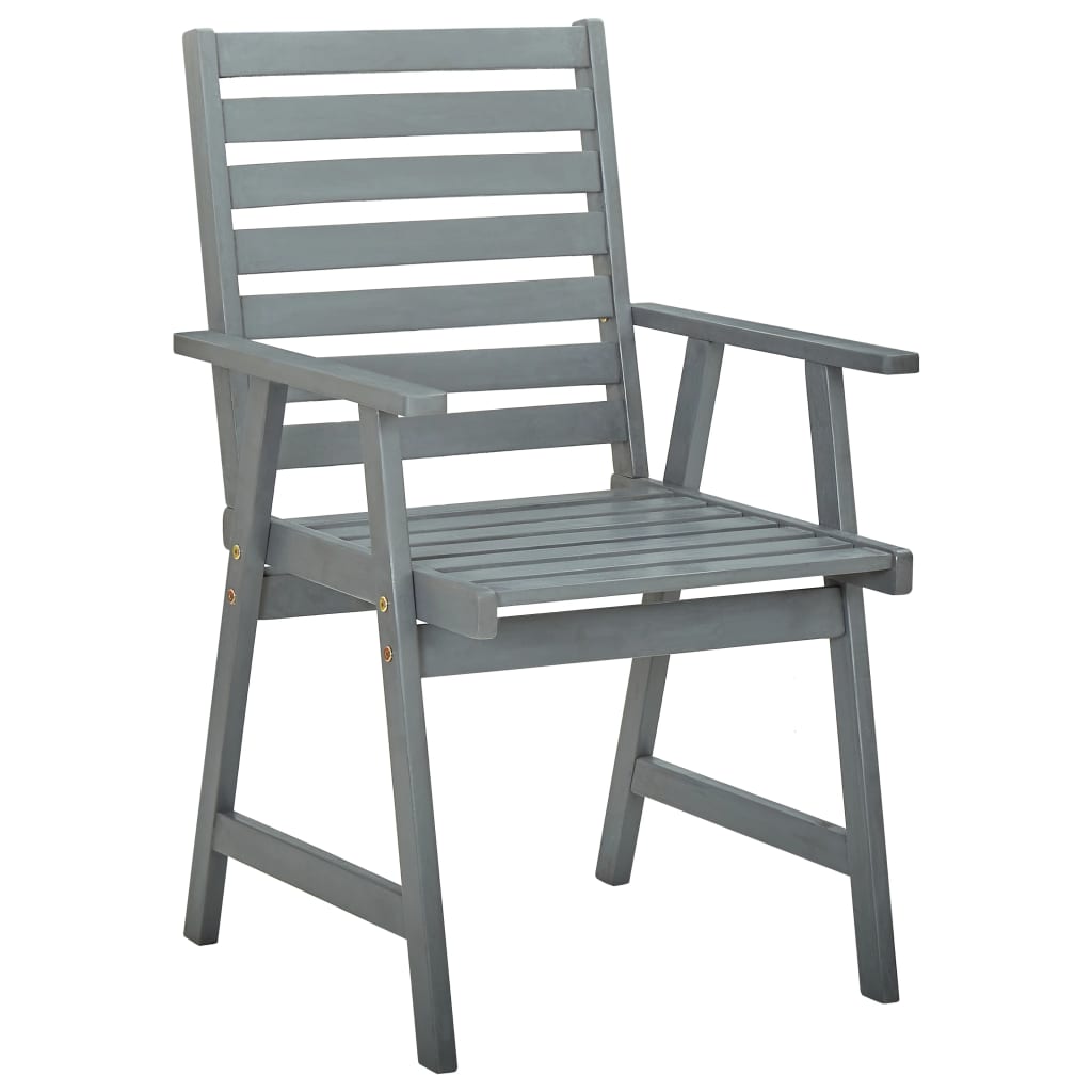 vidaXL Outdoor Dining Chairs 4 pcs Grey Solid Wood Acacia