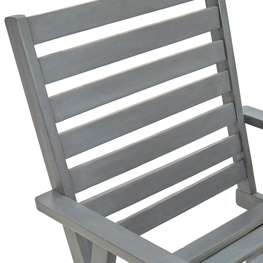 vidaXL Outdoor Dining Chairs 4 pcs Grey Solid Wood Acacia