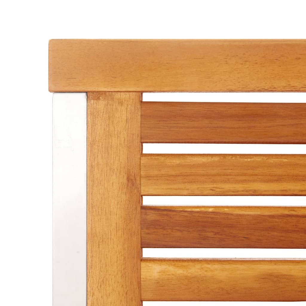 Garden Chairs 6 pcs Solid Acacia Wood and Stainless Steel