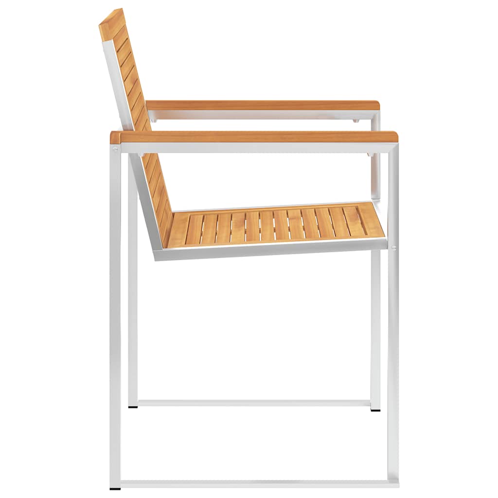 Garden Chairs 8 pcs Solid Teak Wood and Stainless Steel