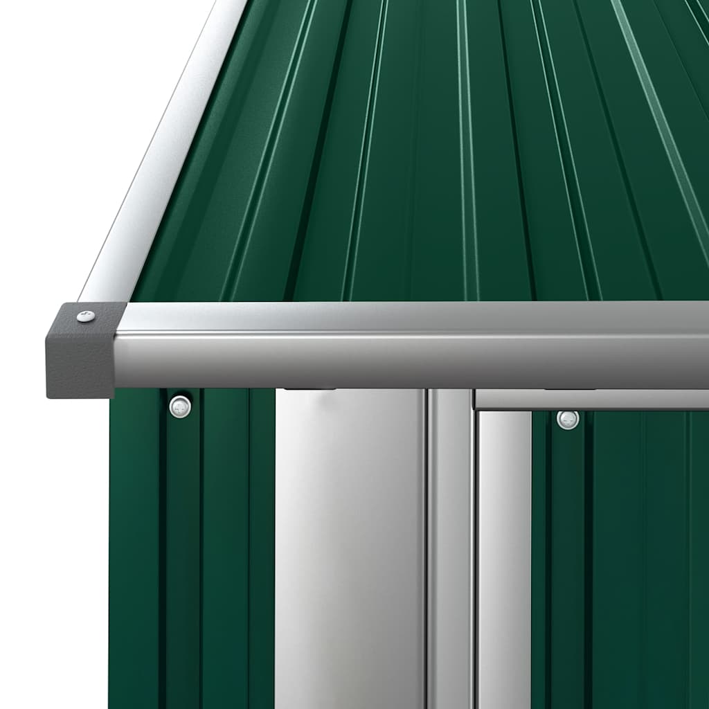 Garden Shed Green 180.5x97x209.5 cm Galvanised Steel