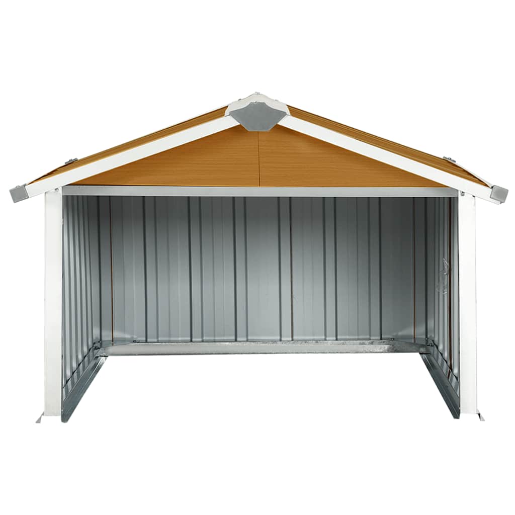 Garden Robot Lawnmower Shed 92x97x63 cm Galvanised Steel Brown