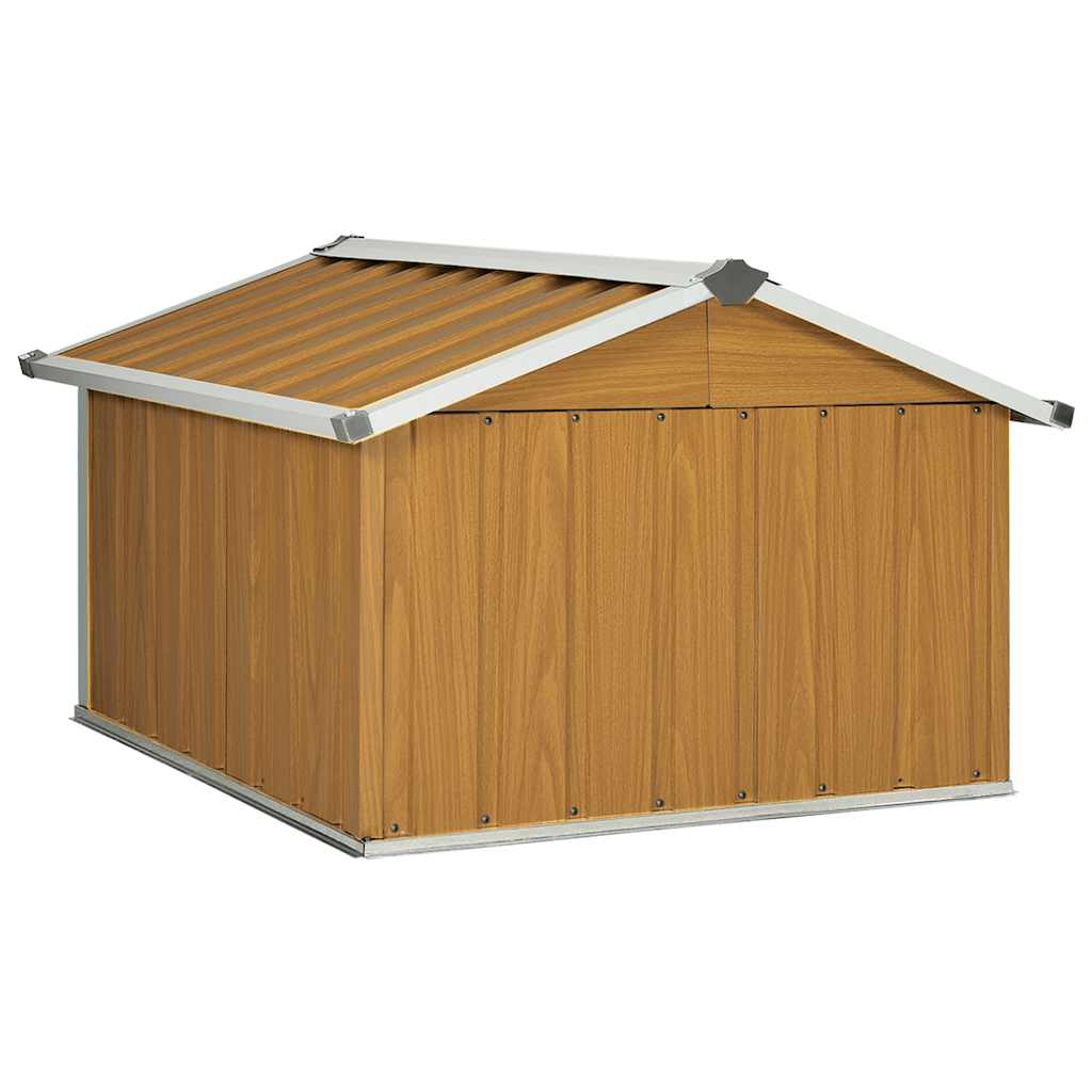 Garden Robot Lawnmower Shed 92x97x63 cm Galvanised Steel Brown