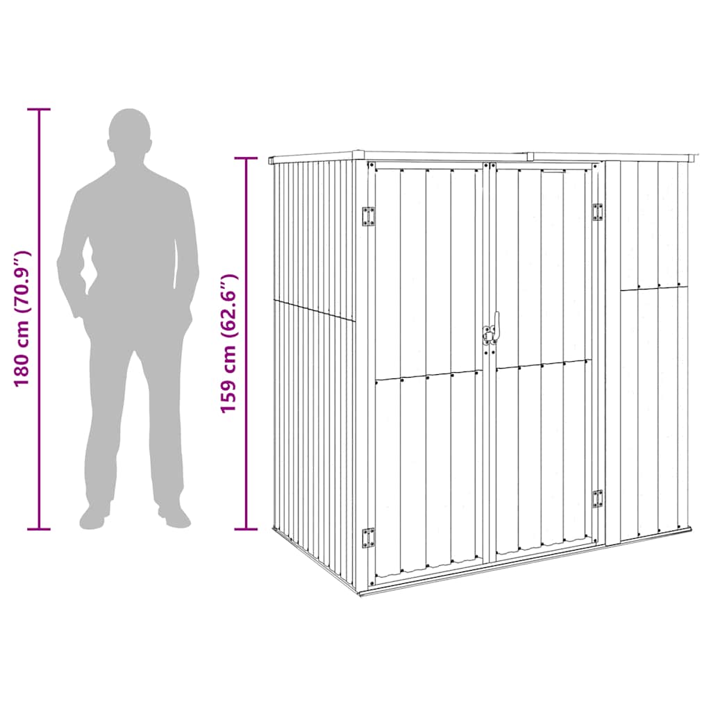 Garden Tool Shed Anthracite 161x89x161 cm Galvanised Steel