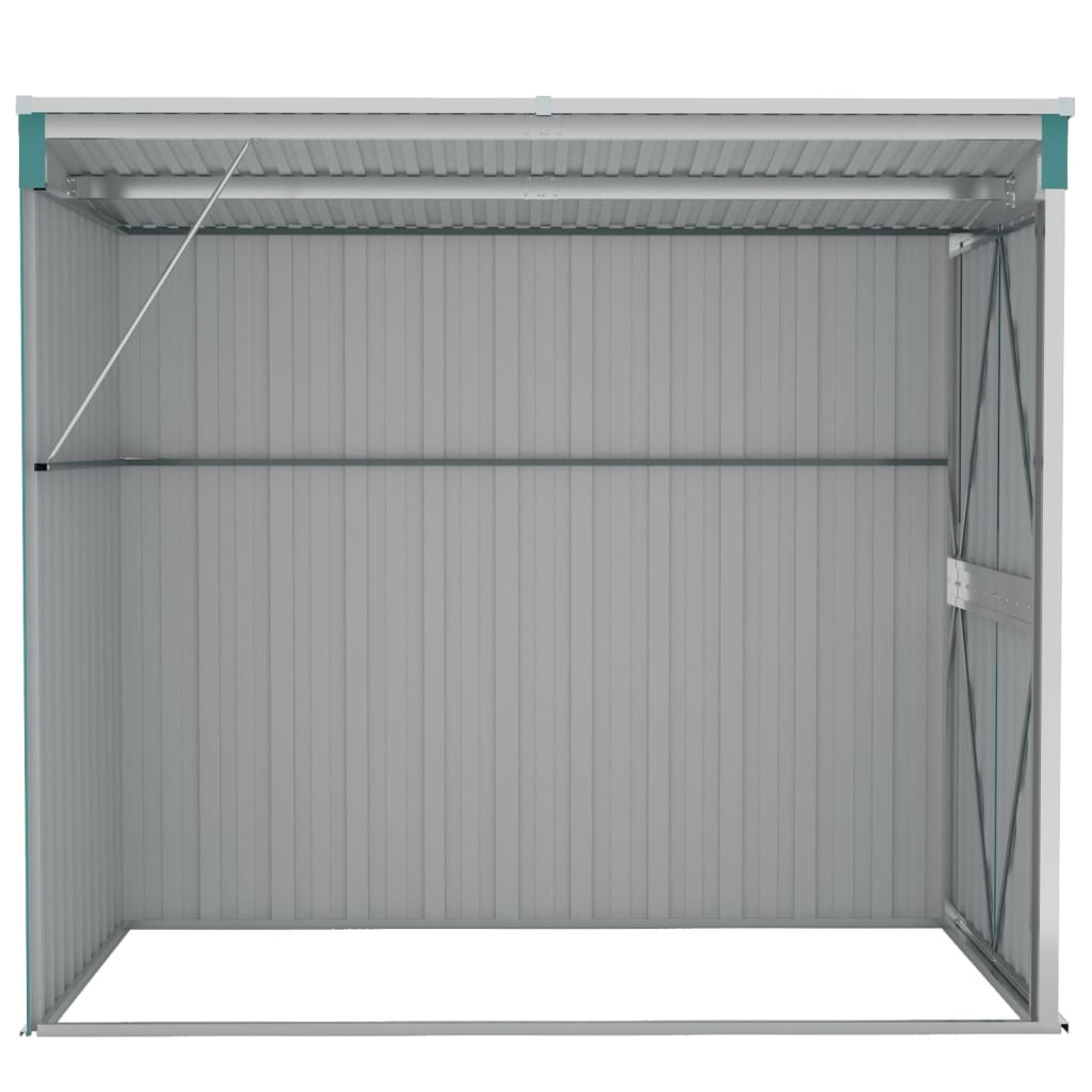 vidaXL Wall-mounted Garden Shed Green 118x194x178 cm Galvanised Steel