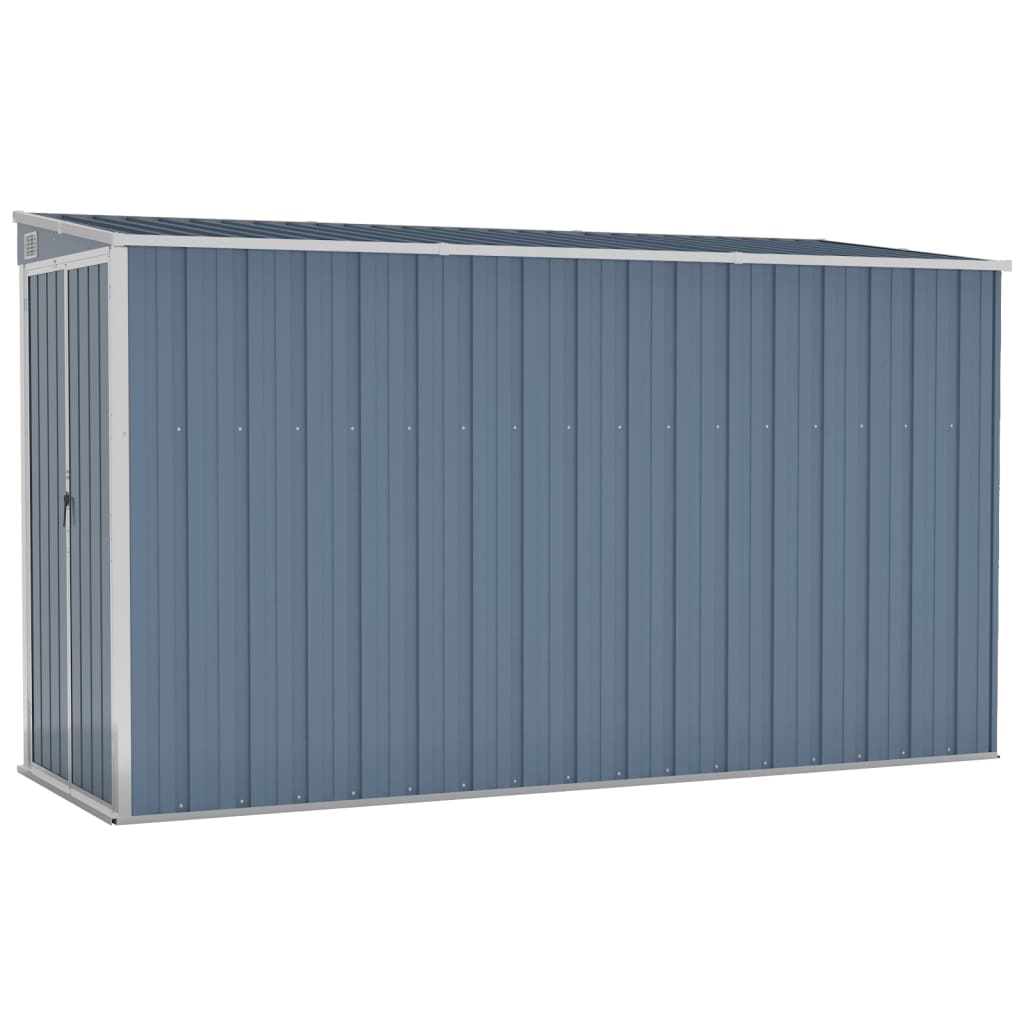 vidaXL Wall-mounted Garden Shed Grey 118x288x178 cm Galvanised Steel