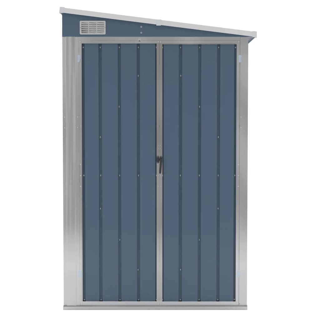 vidaXL Wall-mounted Garden Shed Grey 118x288x178 cm Galvanised Steel