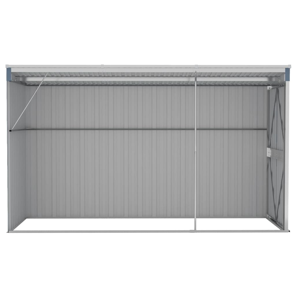 vidaXL Wall-mounted Garden Shed Grey 118x288x178 cm Galvanised Steel