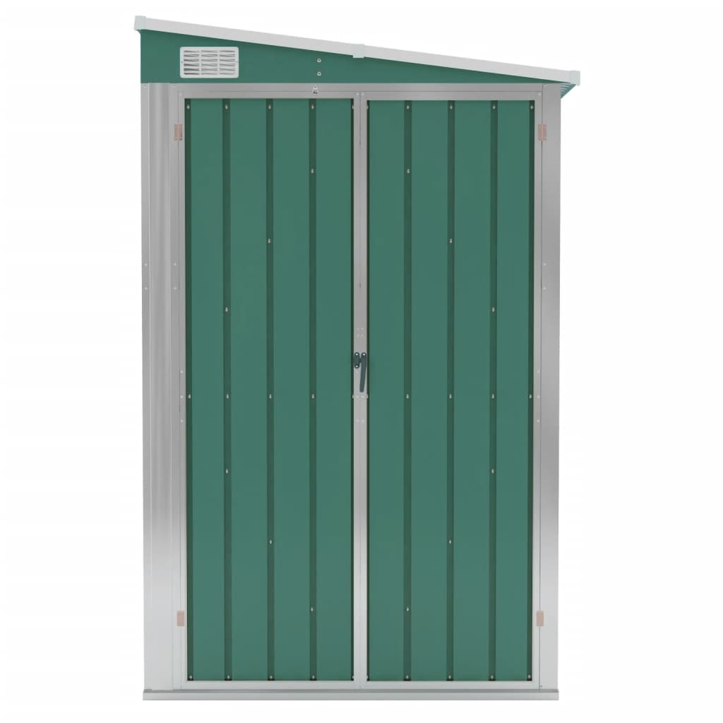 vidaXL Wall-mounted Garden Shed Green 118x382x178 cm Galvanised Steel