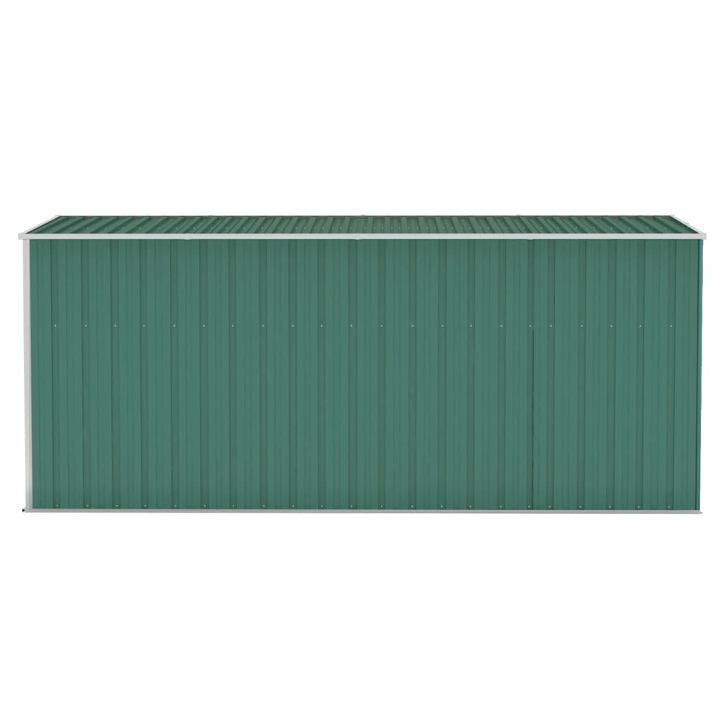 vidaXL Wall-mounted Garden Shed Green 118x382x178 cm Galvanised Steel