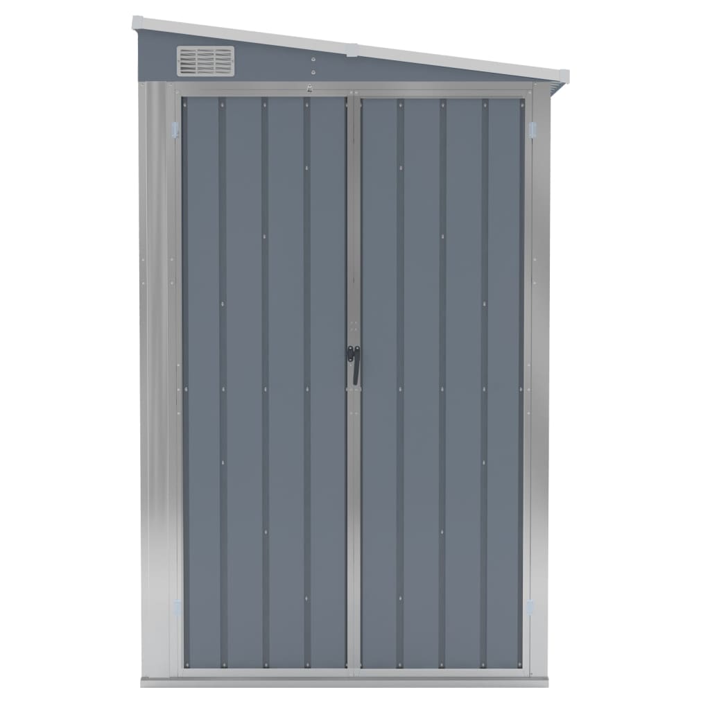 vidaXL Wall-mounted Garden Shed Grey 118x382x178 cm Galvanised Steel