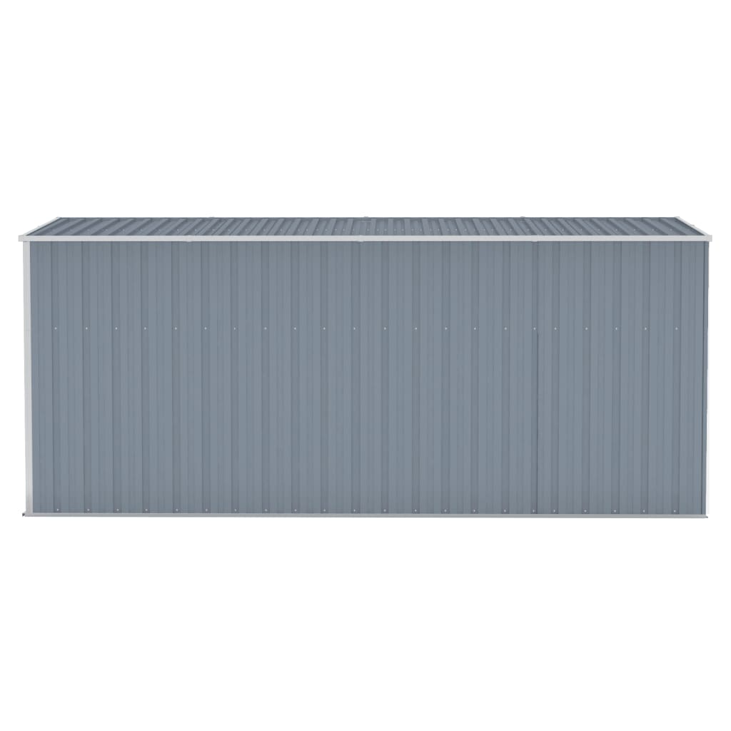 vidaXL Wall-mounted Garden Shed Grey 118x382x178 cm Galvanised Steel