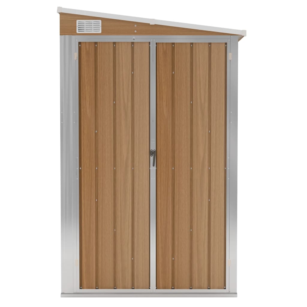 vidaXL Wall-mounted Garden Shed Brown 118x382x178 cm Galvanised Steel