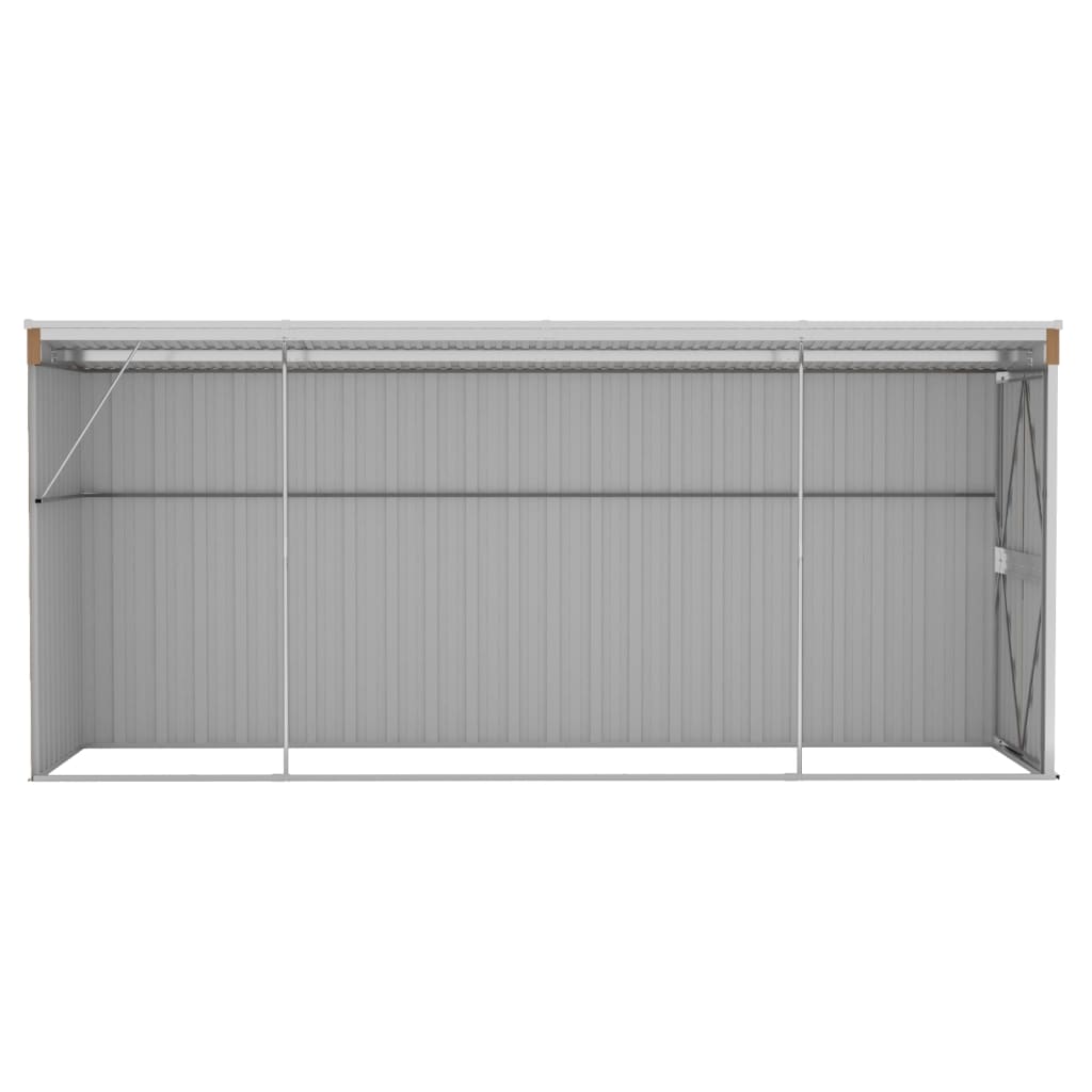 vidaXL Wall-mounted Garden Shed Brown 118x382x178 cm Galvanised Steel