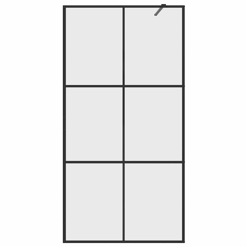 Walk-in Shower Wall with Clear ESG Glass 100x195 cm Black
