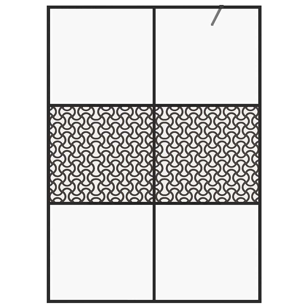 Walk-in Shower Wall with Clear ESG Glass 140x195 cm Black