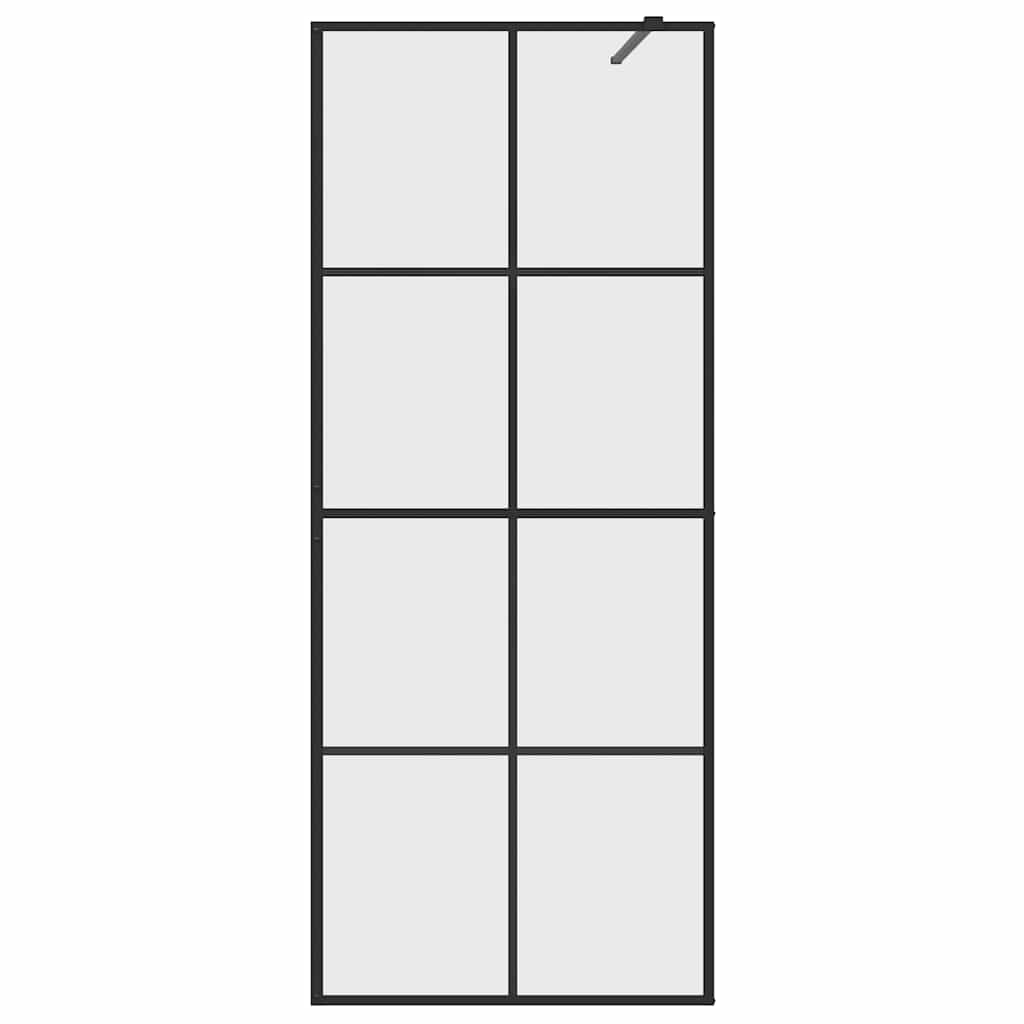 Walk-in Shower Wall with Clear ESG Glass 80x195 cm Black