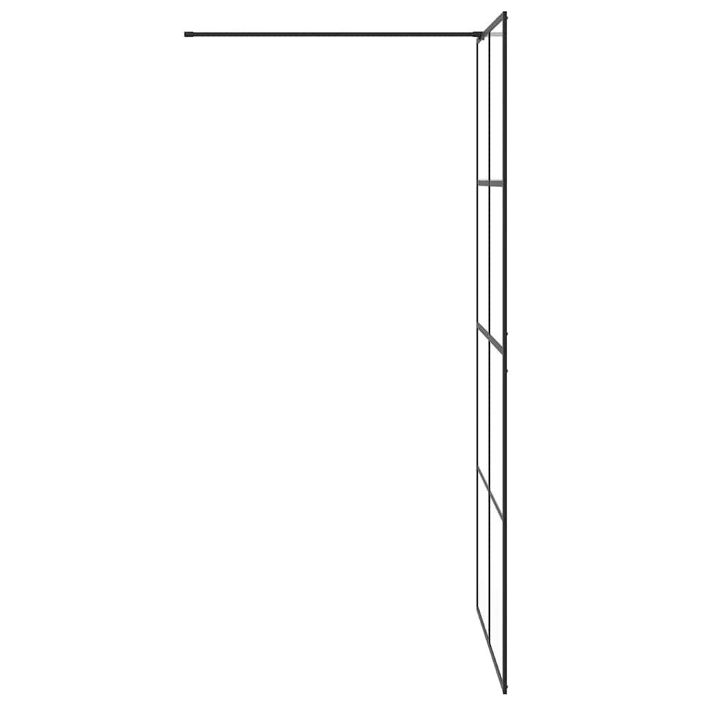 Walk-in Shower Wall with Clear ESG Glass 100x195 cm Black
