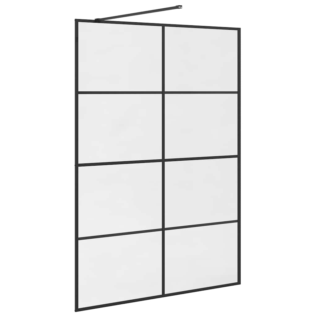 Walk-in Shower Wall with Clear ESG Glass 140x195 cm Black