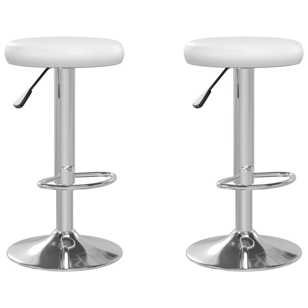 vidaXL Bar Stools 2 pcs White Faux Leather