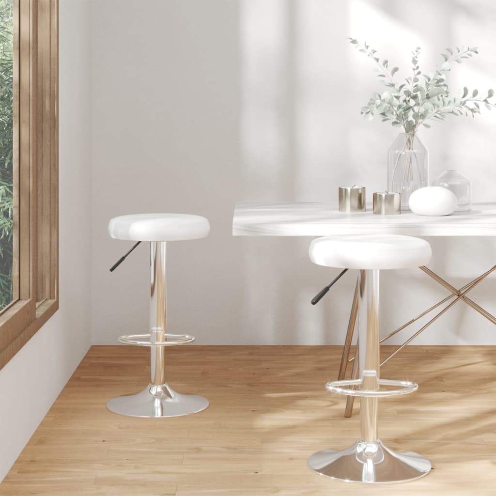 vidaXL Bar Stools 2 pcs White Faux Leather