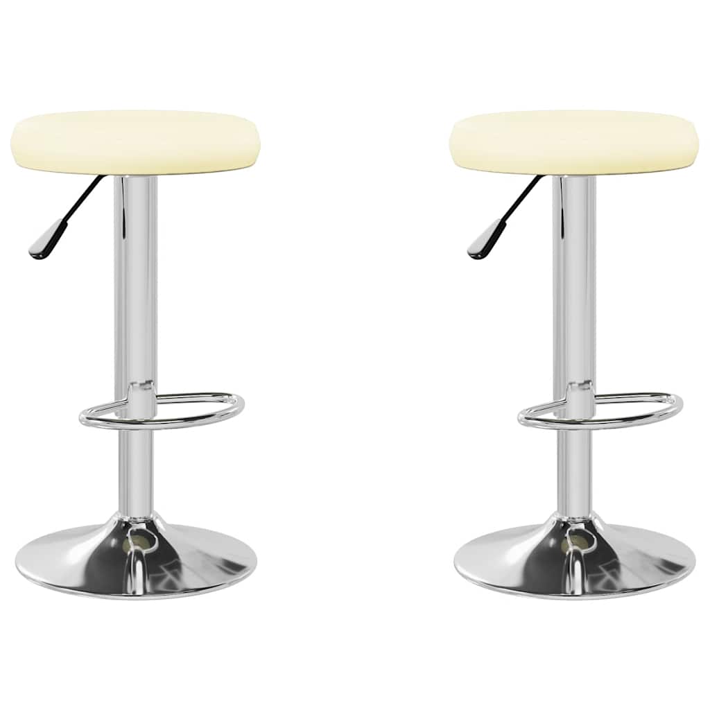 Bar Stools 2 pcs Cream Faux Leather