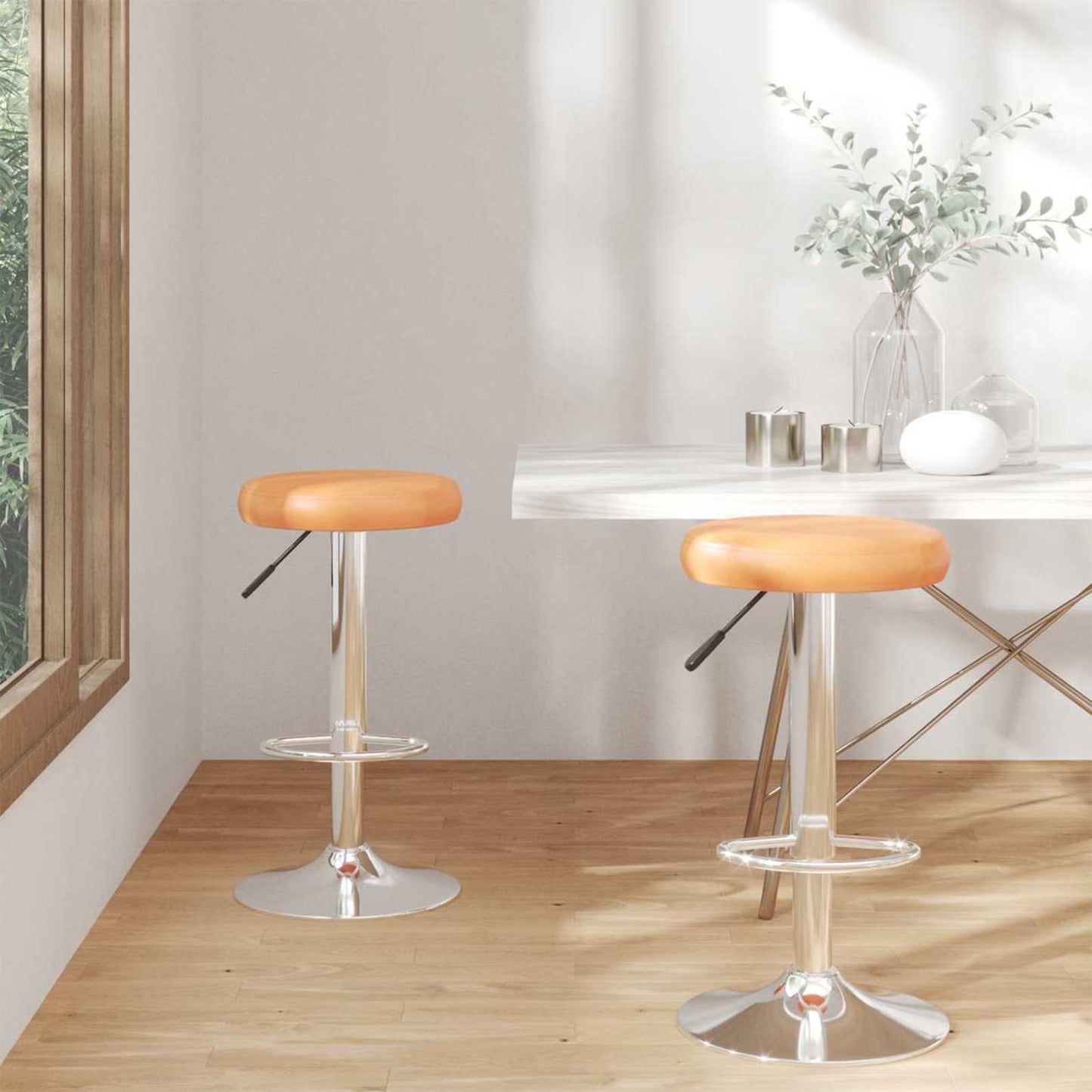 Bar Stool 2 pcs 31 x 31 x 87 cm Faux Leather Swivel