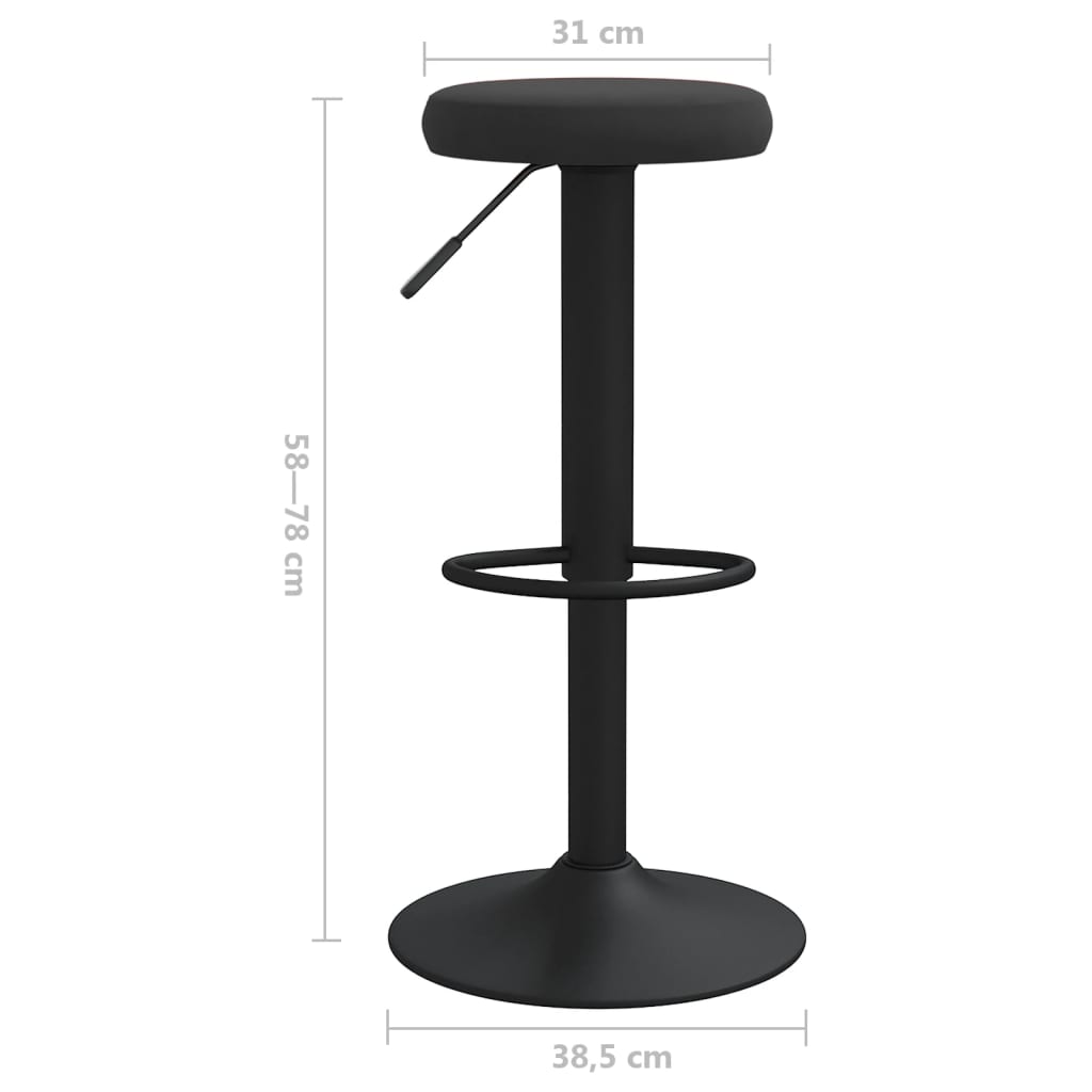 vidaXL Bar Stools 2 pcs Black Velvet