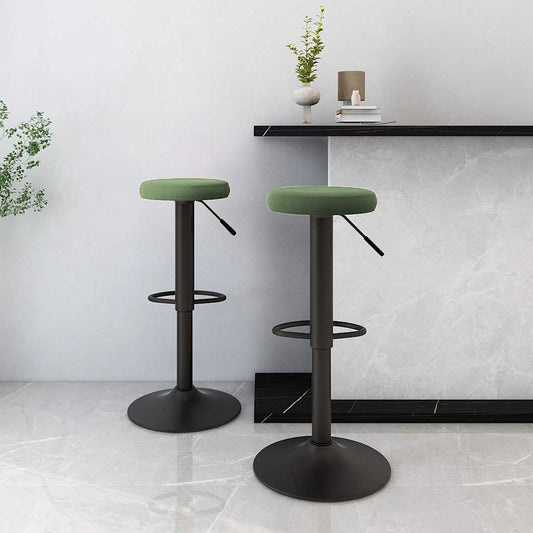 Bar Stools 2 pcs Dark Green Velvet